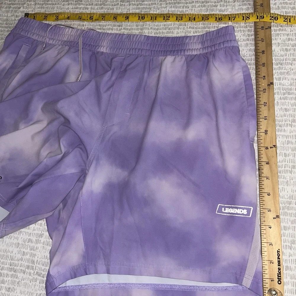 Legends Shorts Mens 2XL Purple Tie Athletic Unlined Gym Performance Running